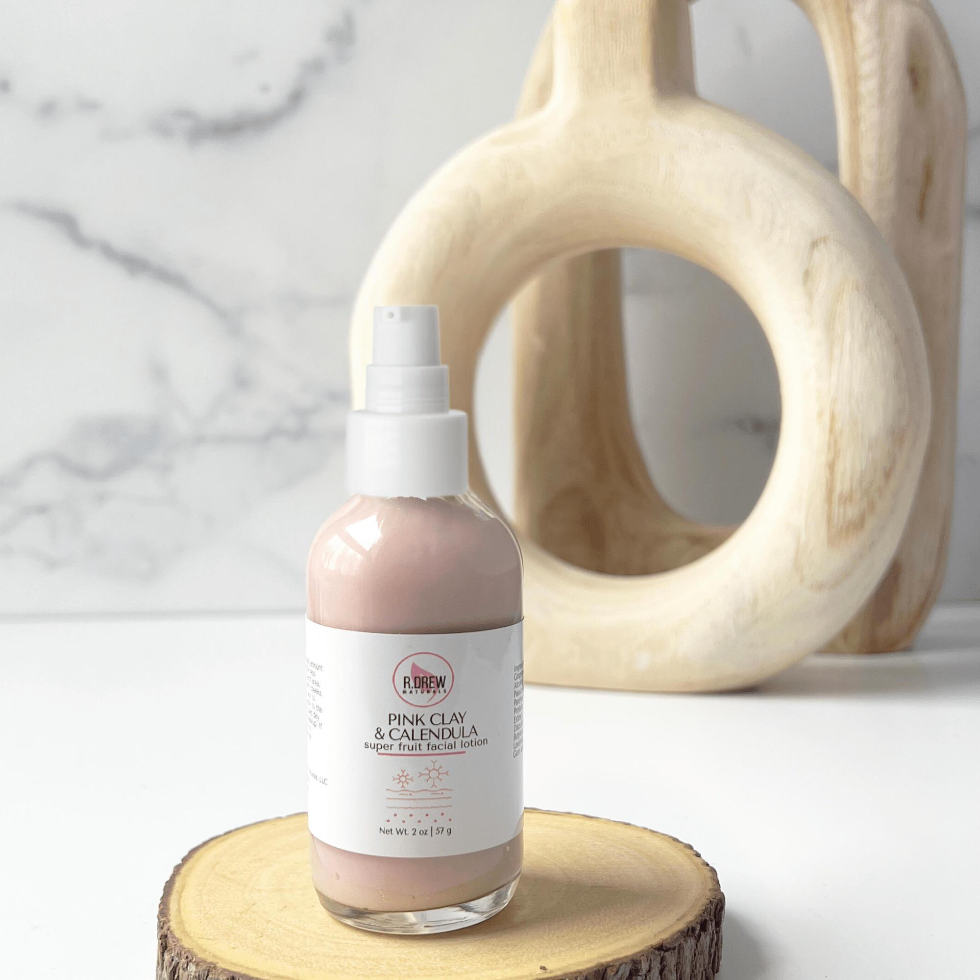 Pink Clay + Calendula Facial Lotion R Drew Naturals
